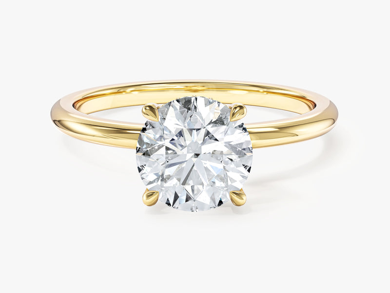 Moissanit Verlobungsring im Rundschliff und verborgenem Halo (1,50 CT)