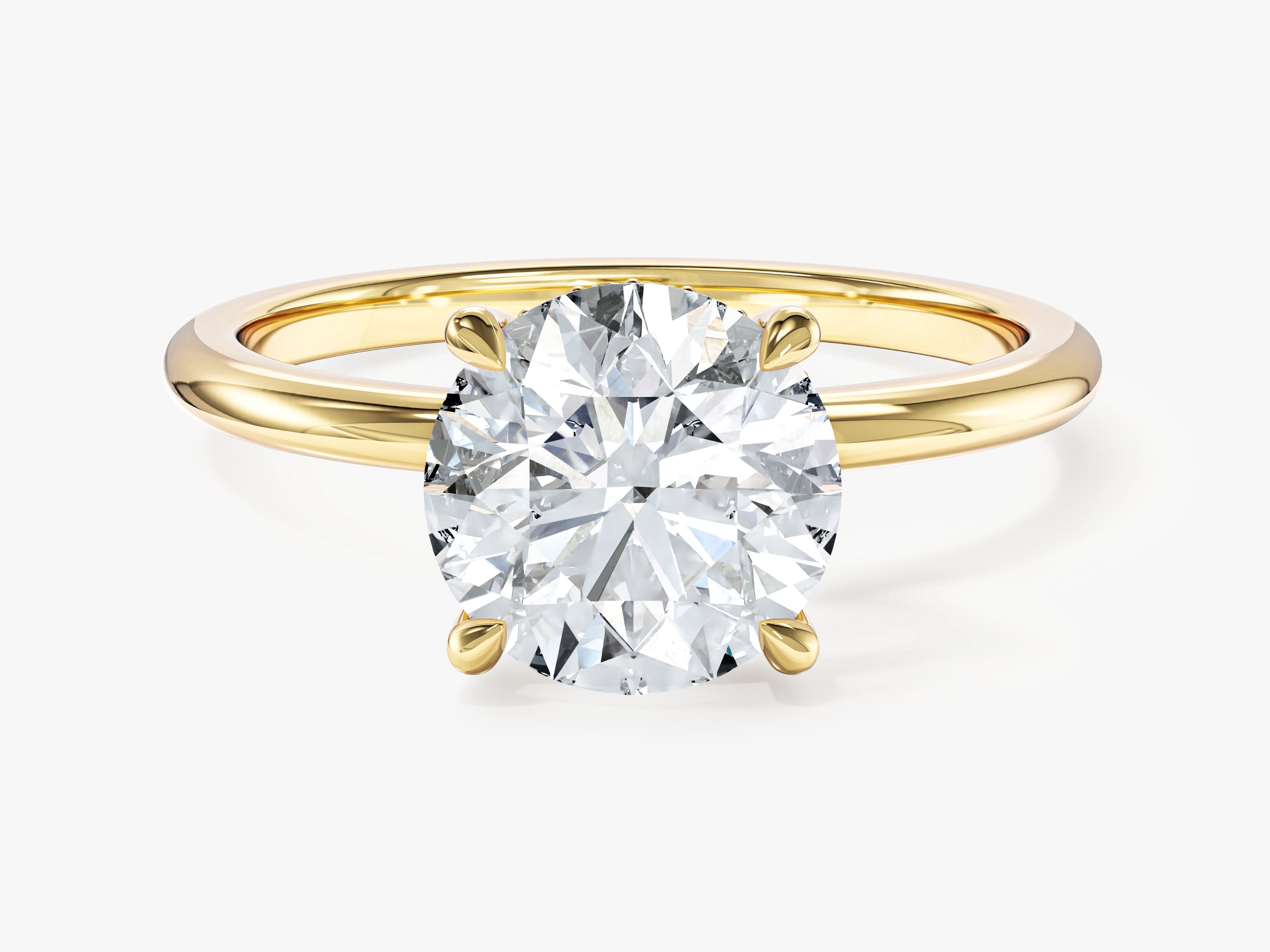Moissanit Verlobungsring im Rundschliff und verborgenem Halo (2,00 CT)