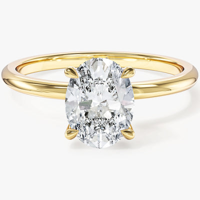 Labordiamant Verlobungsring im Ovalschliff und verborgenem Halo (1.50 CT)