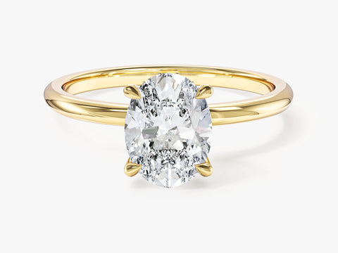 Hidden Halo Oval Moissanite Engagement Ring (1.50 CT)