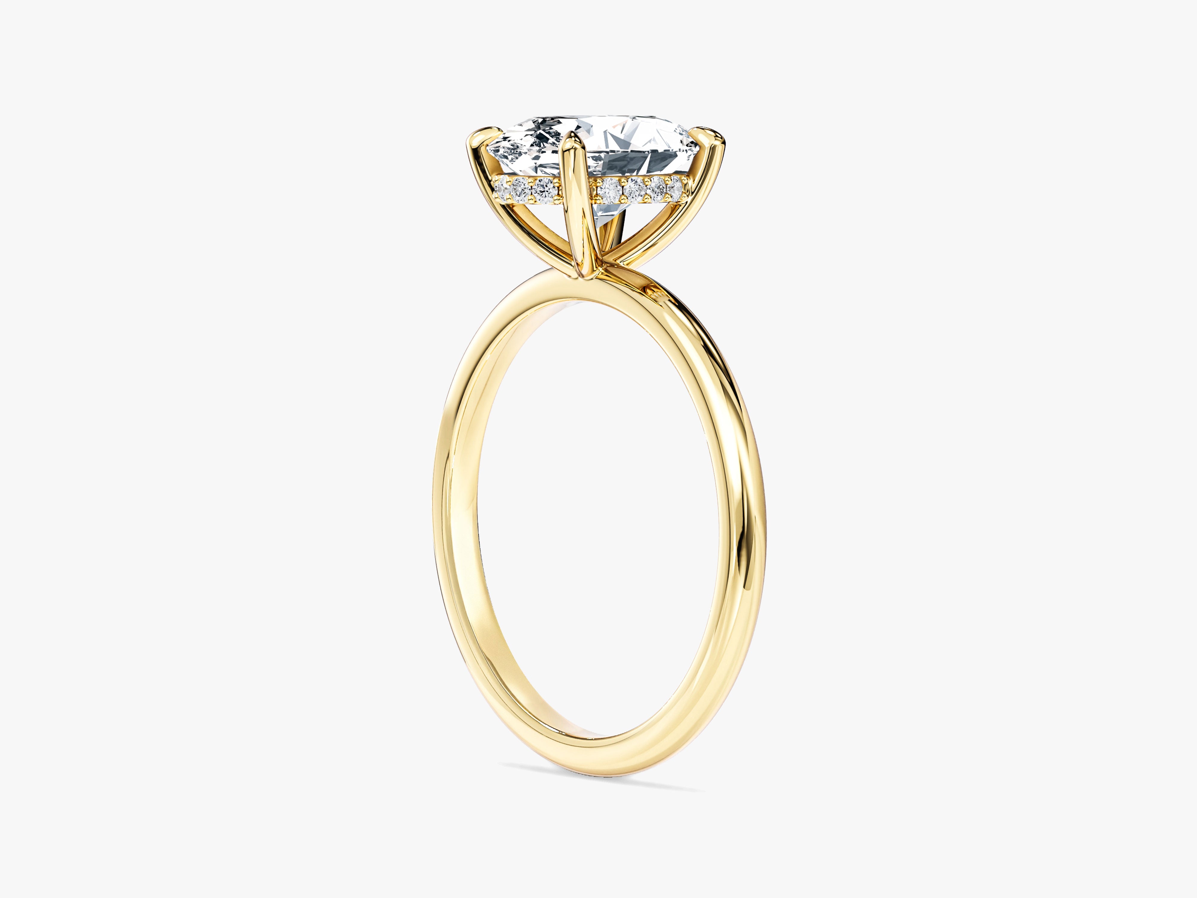 Labordiamant Verlobungsring im Ovalschliff und verborgenem Halo (2.00 CT)