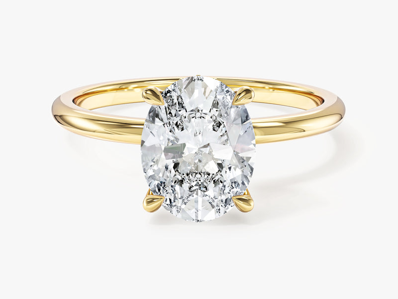 Moissanit Verlobungsring im Ovalschliff und verborgenem Halo (2,00 CT)