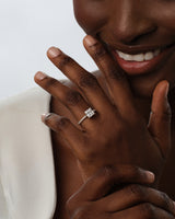 Princess Cut Moissanite Engagement Ring with Pave Set Side Stones (1.50 CT)