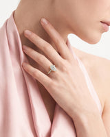Pear Cut Lab Grown Diamond Engagement Ring with Pave Set Side Stones (3.00 CT)