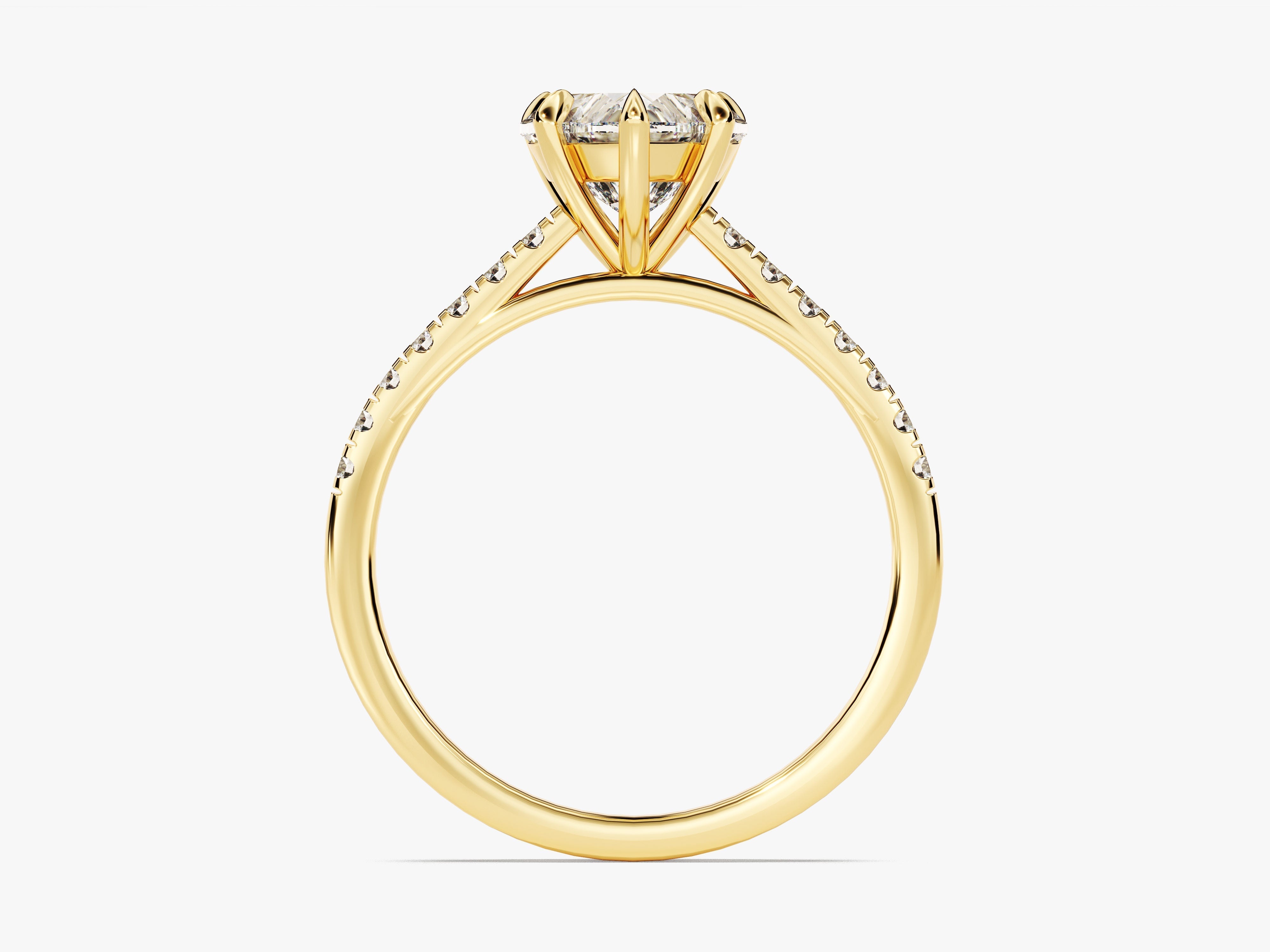 Labordiamant Verlobungsring im Herzschliff mit Pave-Seitensteinen (1.50 CT)