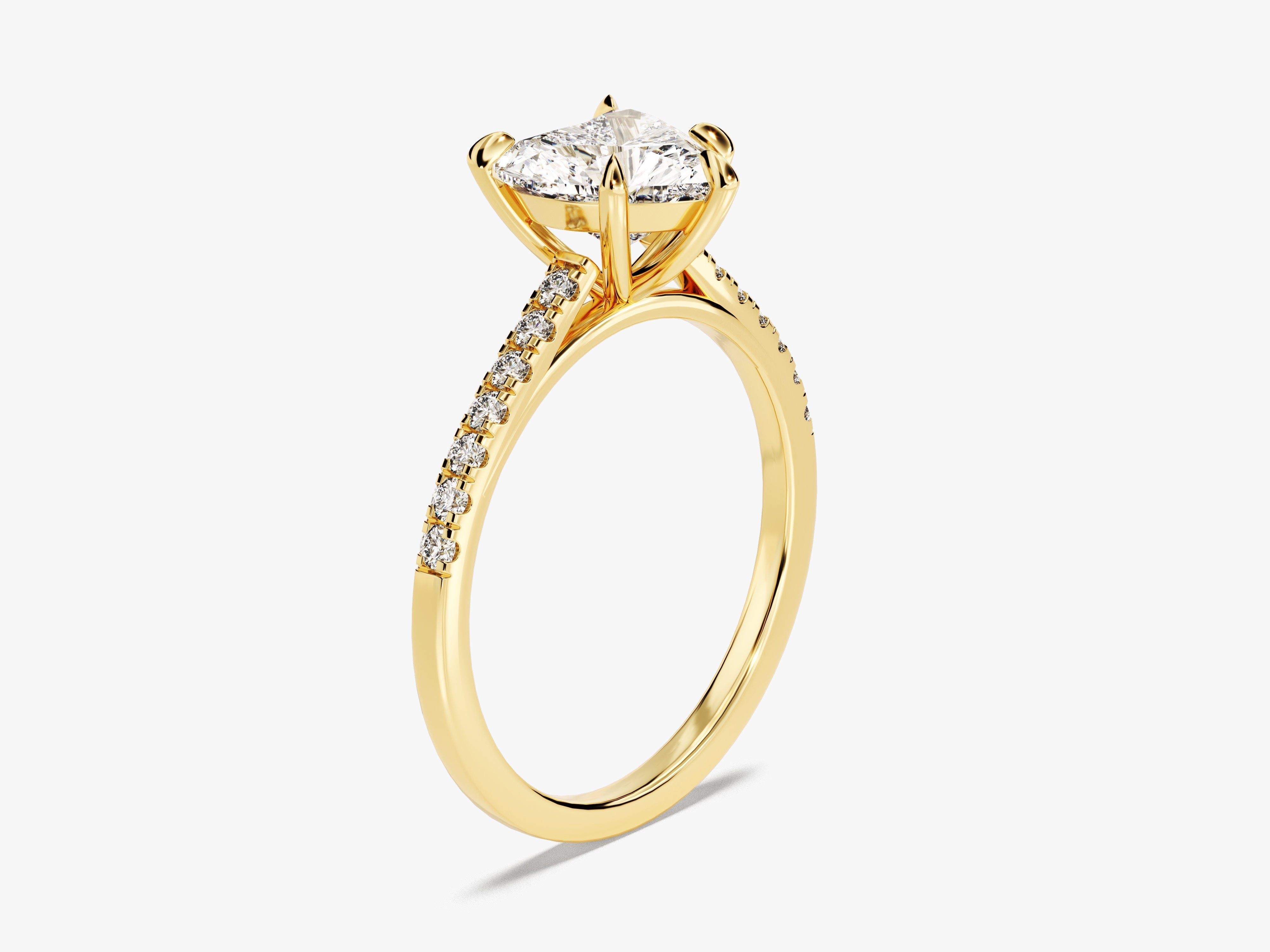 Moissanit Verlobungsring im Herzschliff mit Pave-Seitensteinen (1.50 CT)