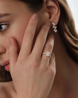 Radiant Cut Lab Grown Diamond Engagement Ring with Pave Set Side Stones (1.50 CT)