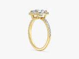 Pear Halo Lab Grown Diamond Engagement Ring with Pave Set Side Stones (2.00 CT)