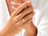 Diamond engagement ring on a woman's hand