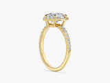 Moissanit Verlobungsring im Herzschliff Halo mit Pave-Seitensteinen (1,50 CT)