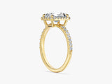 Radiant Halo Lab Grown Diamond Engagement Ring with Pave Set Side Stones (1.50 CT)