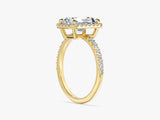 Radiant Halo Lab Grown Diamond Engagement Ring with Pave Set Side Stones (2.00 CT)