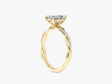 Twist Labordiamant Verlobungsring im Smaragdschliff mit Seitensteinen (1.00 CT)