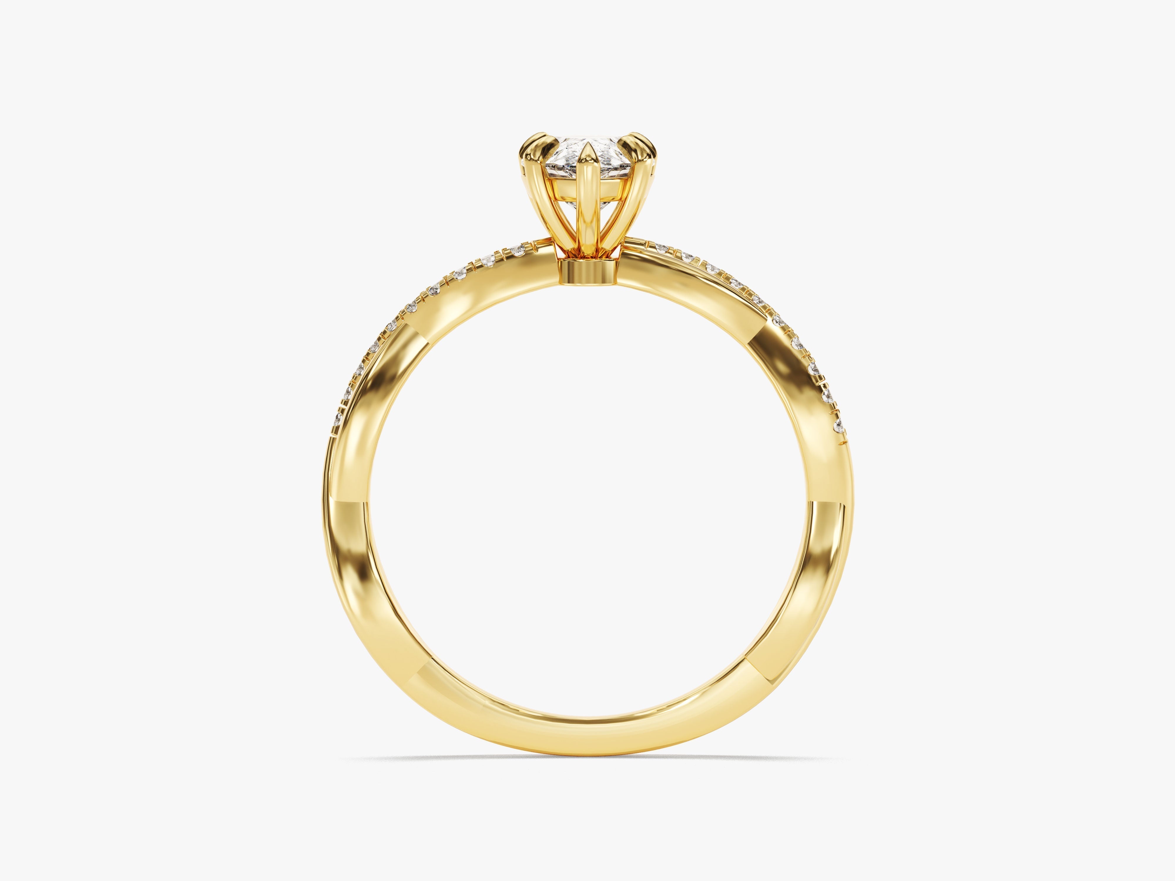 Twist Labordiamant Verlobungsring im Tropfenschliff mit Seitensteinen (1.00 CT)