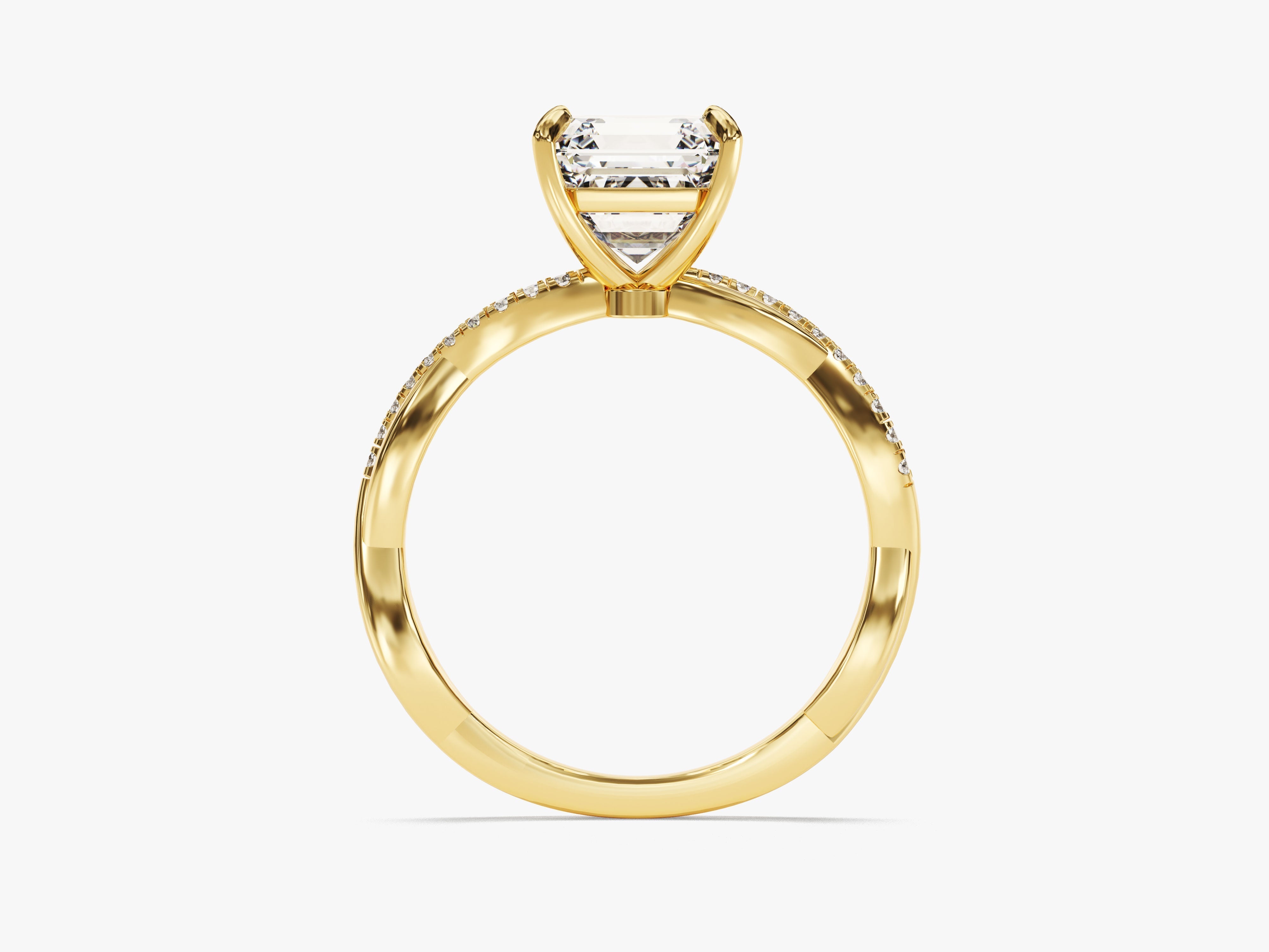 Twist Labordiamant Verlobungsring im Asscherschliff mit Seitensteinen (2.00 CT)