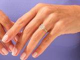 Asscher Twisted Lab Grown Diamond Engagement Ring with Pave Set Side Stones (3.00 CT)