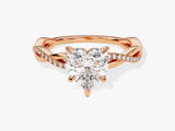Twist Moissanit Verlobungsring im Herzschliff mit Seitensteinen (1.50 CT)