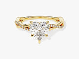 Twist Moissanit Verlobungsring im Herzschliff mit Seitensteinen (1.50 CT)
