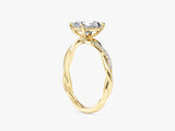 Twist Moissanit Verlobungsring im Radiantschliff mit Seitensteinen (1,00 CT)