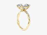 Twist Labordiamant Verlobungsring im Radiantschliff mit Seitensteinen (3,00 CT TW)