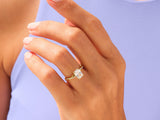 Gold diamond ring on hand, jewelry for her