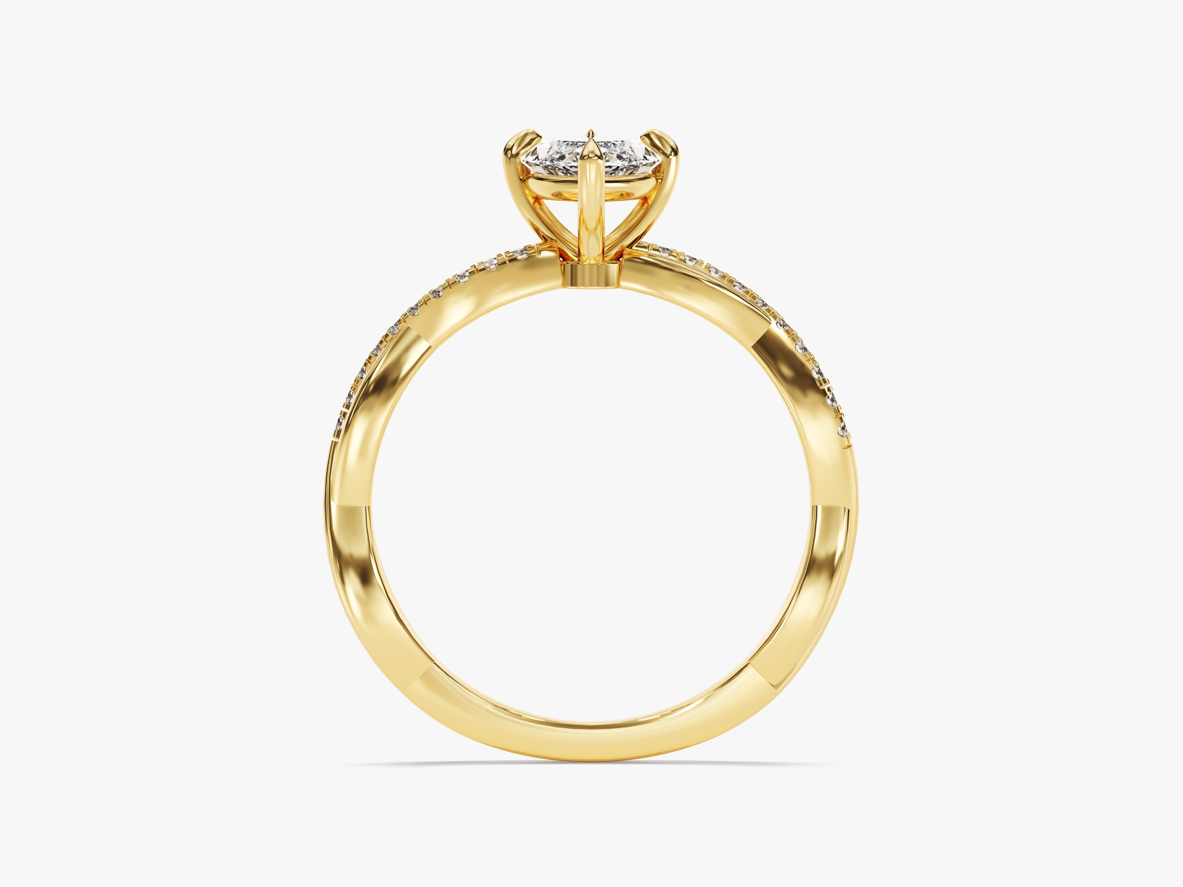 Twist Labordiamant Verlobungsring im Marquiseschliff mit Seitensteinen  (1.00 CT)