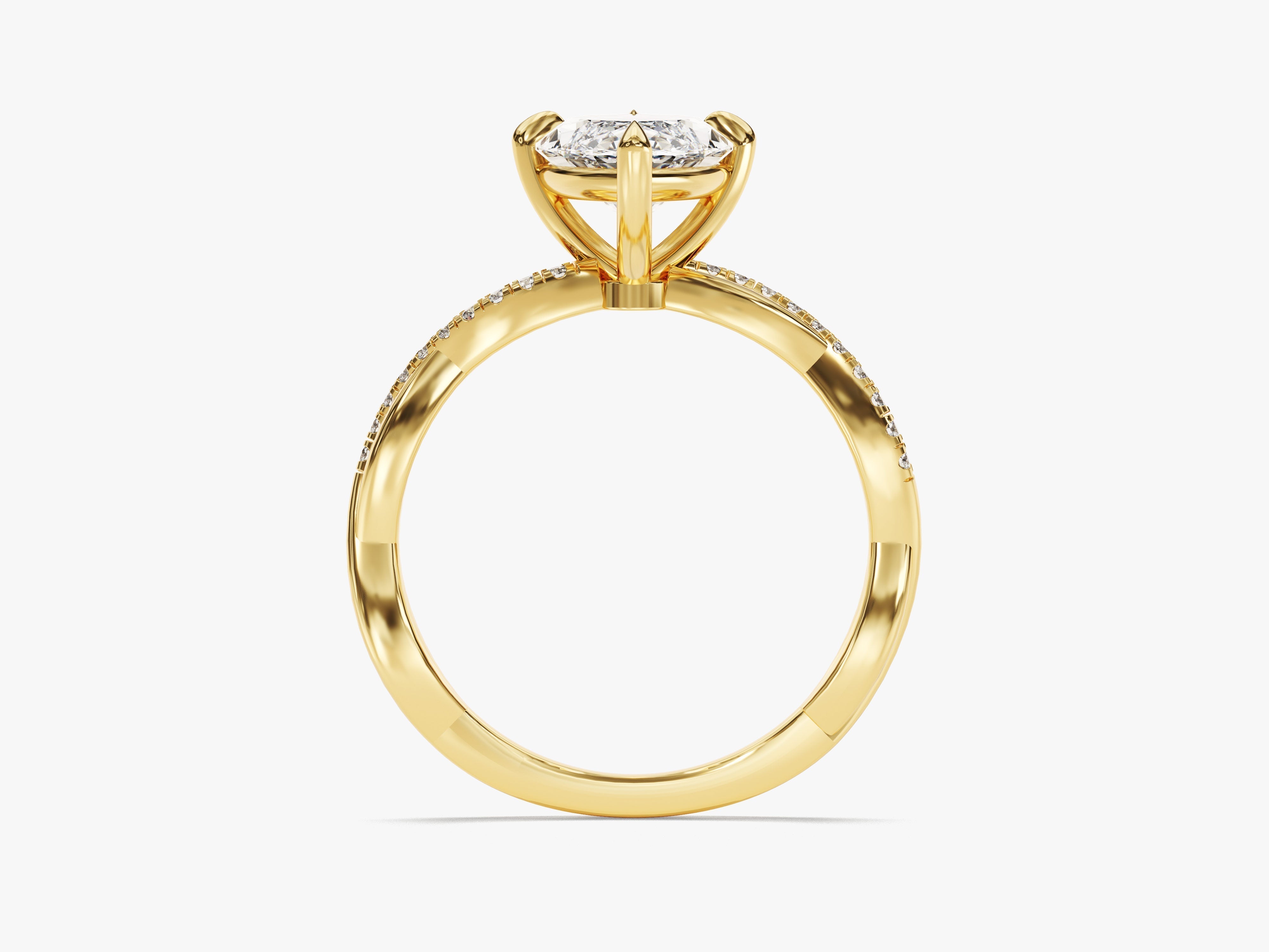 Twist Labordiamant Verlobungsring im Marquiseschliff mit Seitensteinen (2.00 CT)