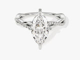 Twist Moissanit Verlobungsring im Marquiseschliff mit Seitensteinen (2.00 CT)