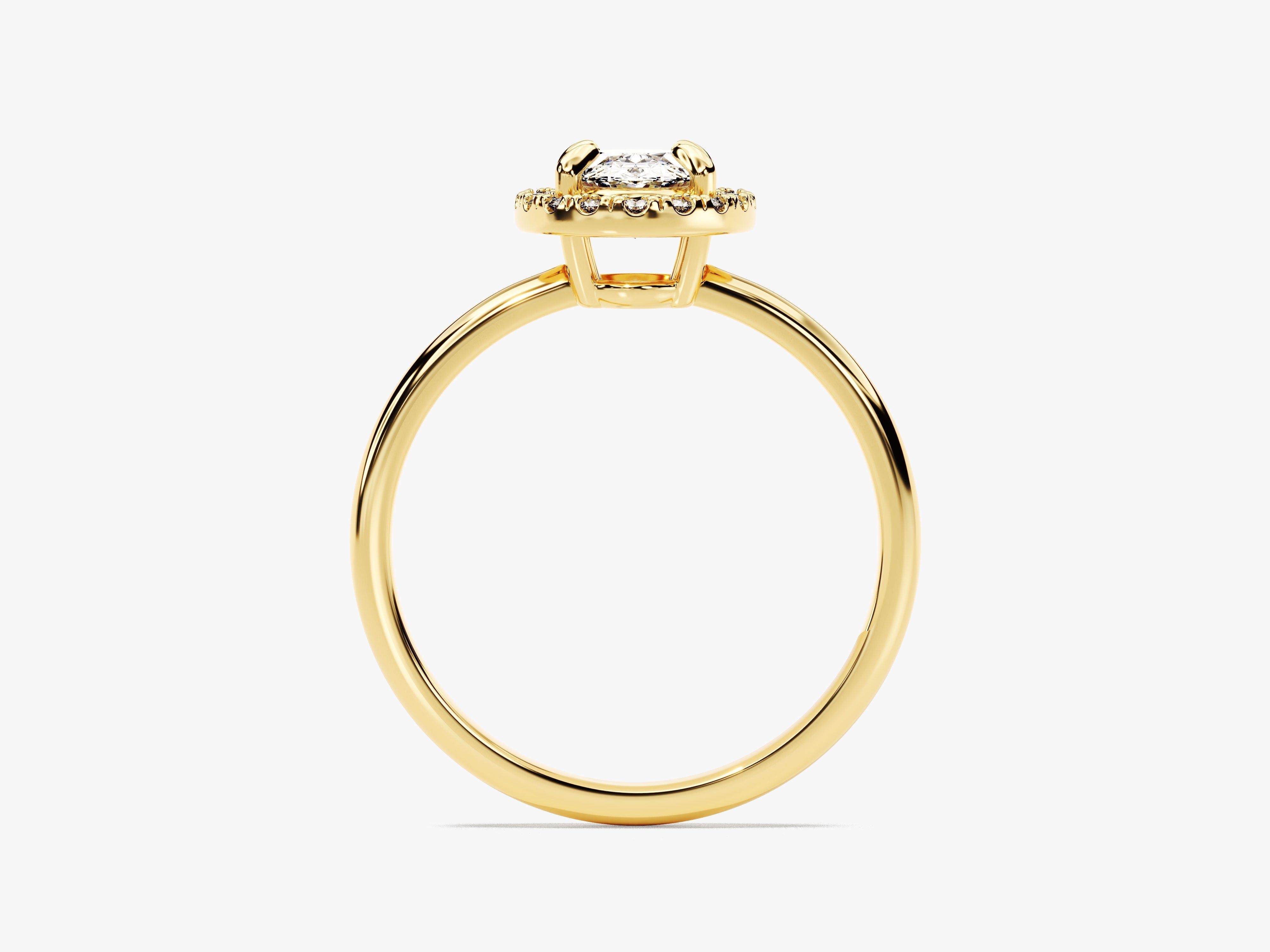 Moissanit Verlobungsring im Ovalschliff Halo (1.00 CT)