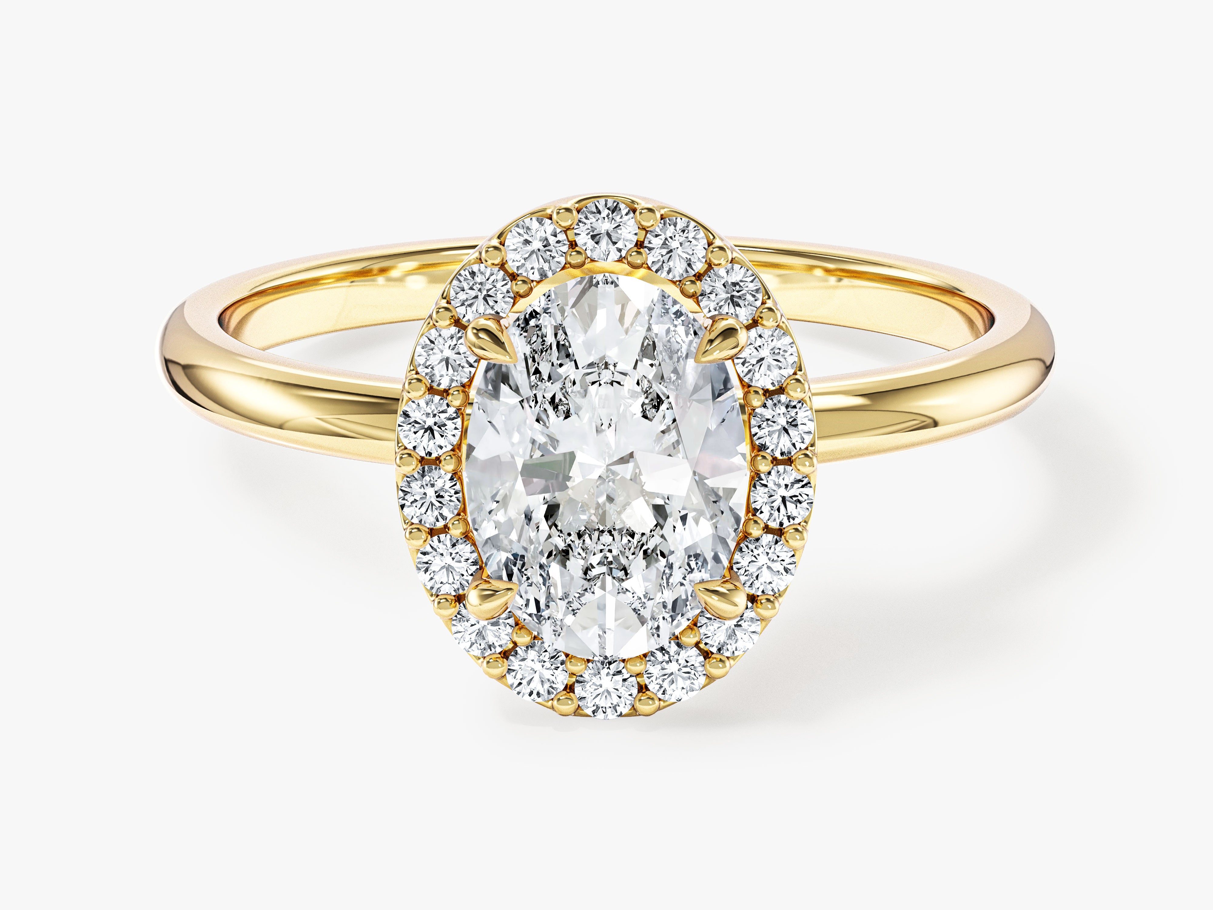 Moissanit Verlobungsring im Ovalschliff Halo (1,50 CT)