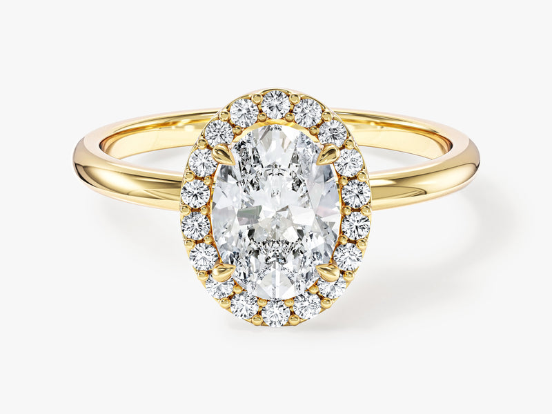 Moissanit Verlobungsring im Ovalschliff Halo (1,50 CT)