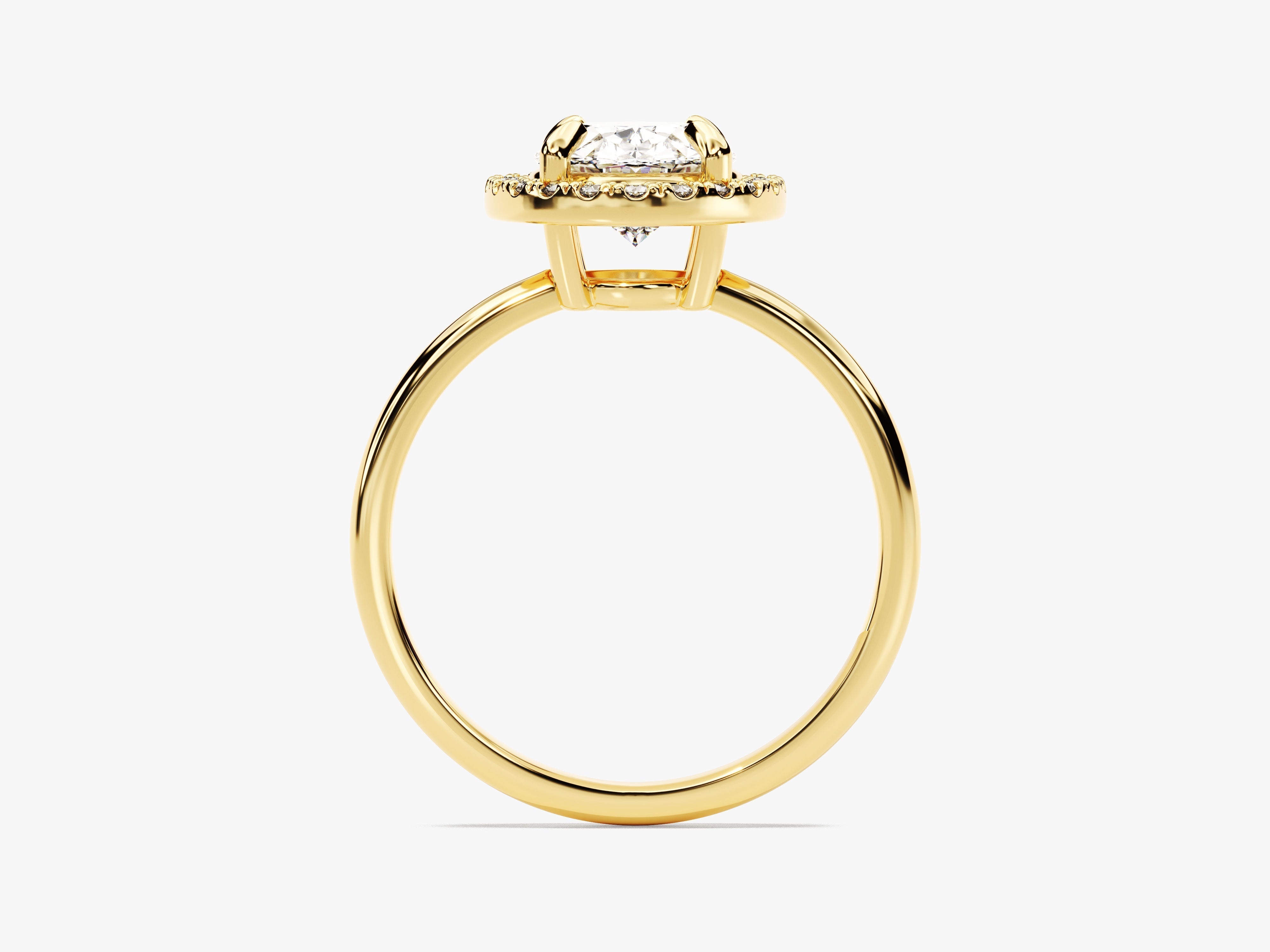 Moissanit Verlobungsring im Ovalschliff Halo (2.00 CT)