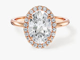 Oval Halo Lab Grown Diamond Engagement Ring (2.00 CT)