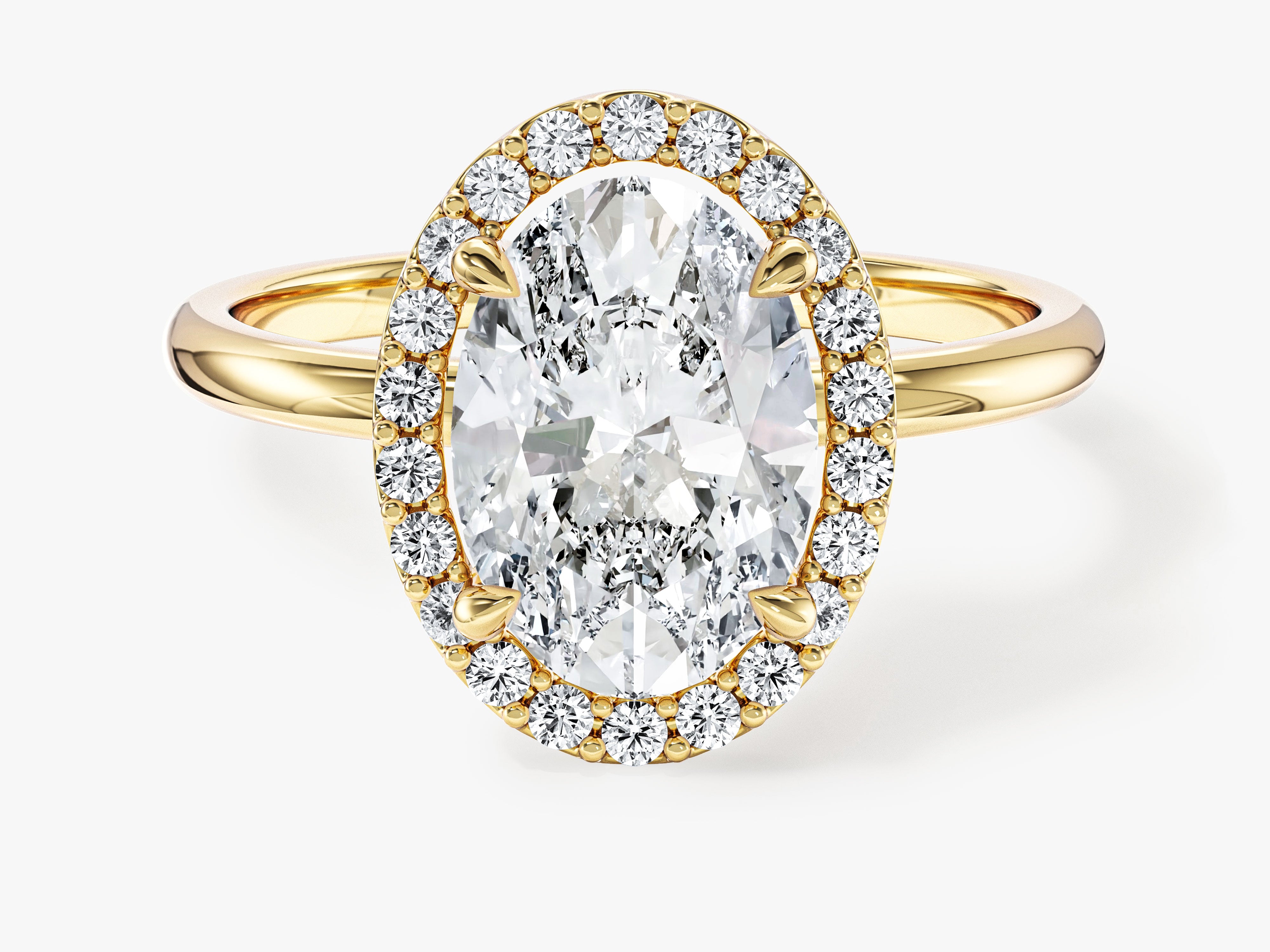 Moissanit Verlobungsring im Ovalschliff Halo (2,00 CT)