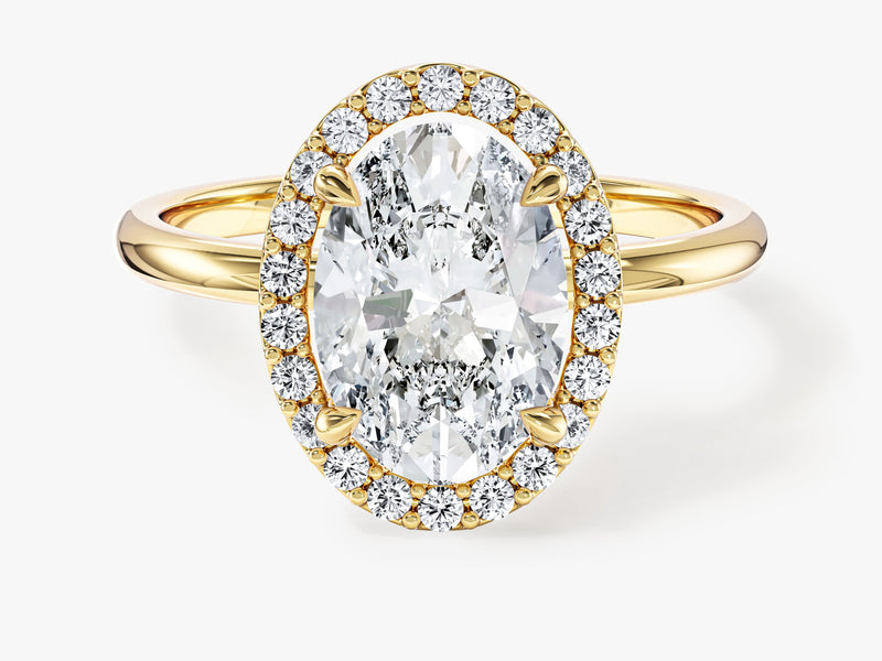 Moissanit Verlobungsring im Ovalschliff Halo (2,00 CT)