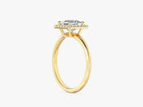 Moissanit Verlobungsring im Prinzessschliff Halo (1,00 CT)