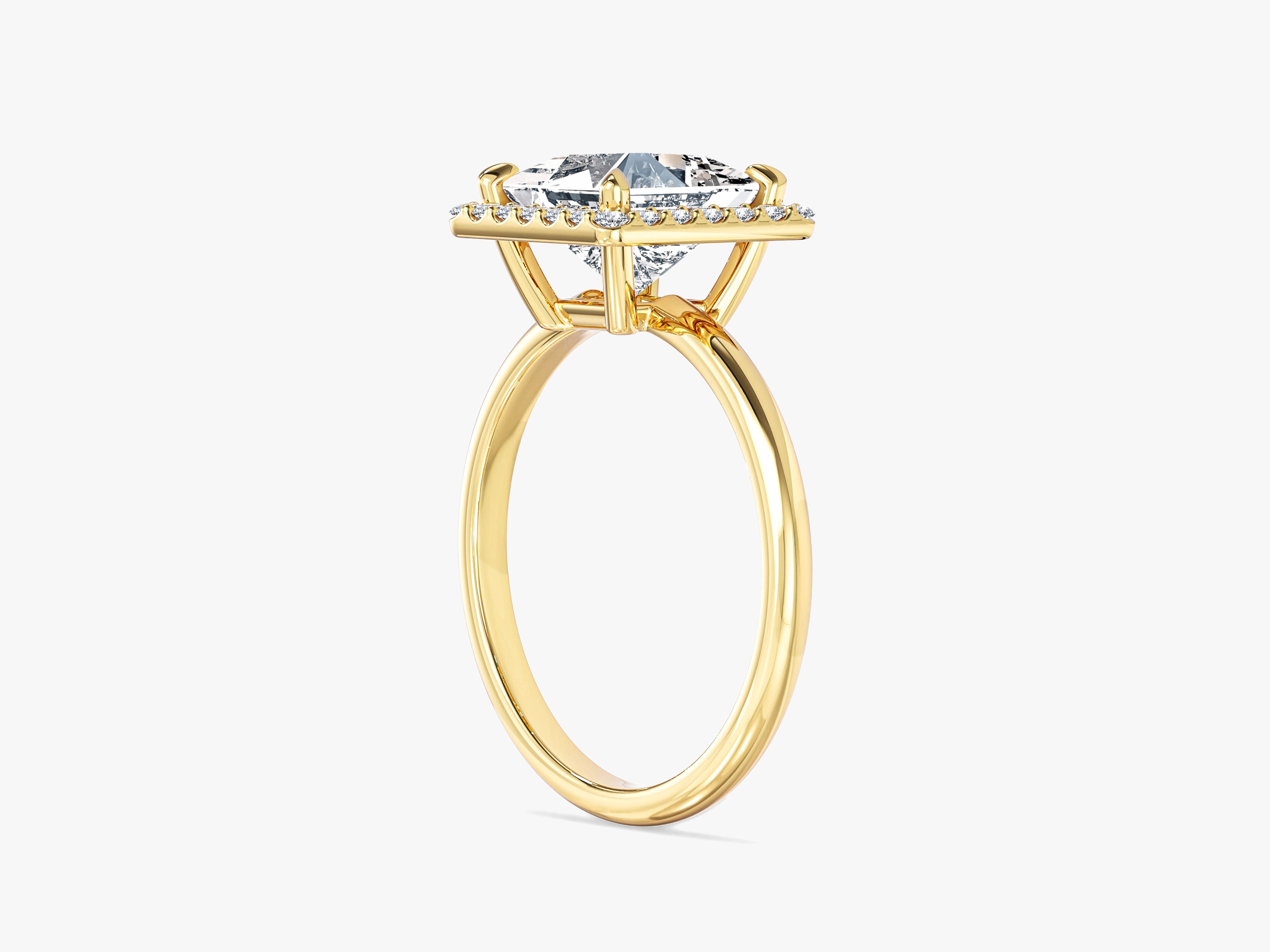 Moissanit Verlobungsring im Prinzessschliff Halo (2,00 CT)