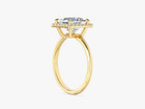 Moissanit Verlobungsring im Prinzessschliff Halo (2,00 CT)