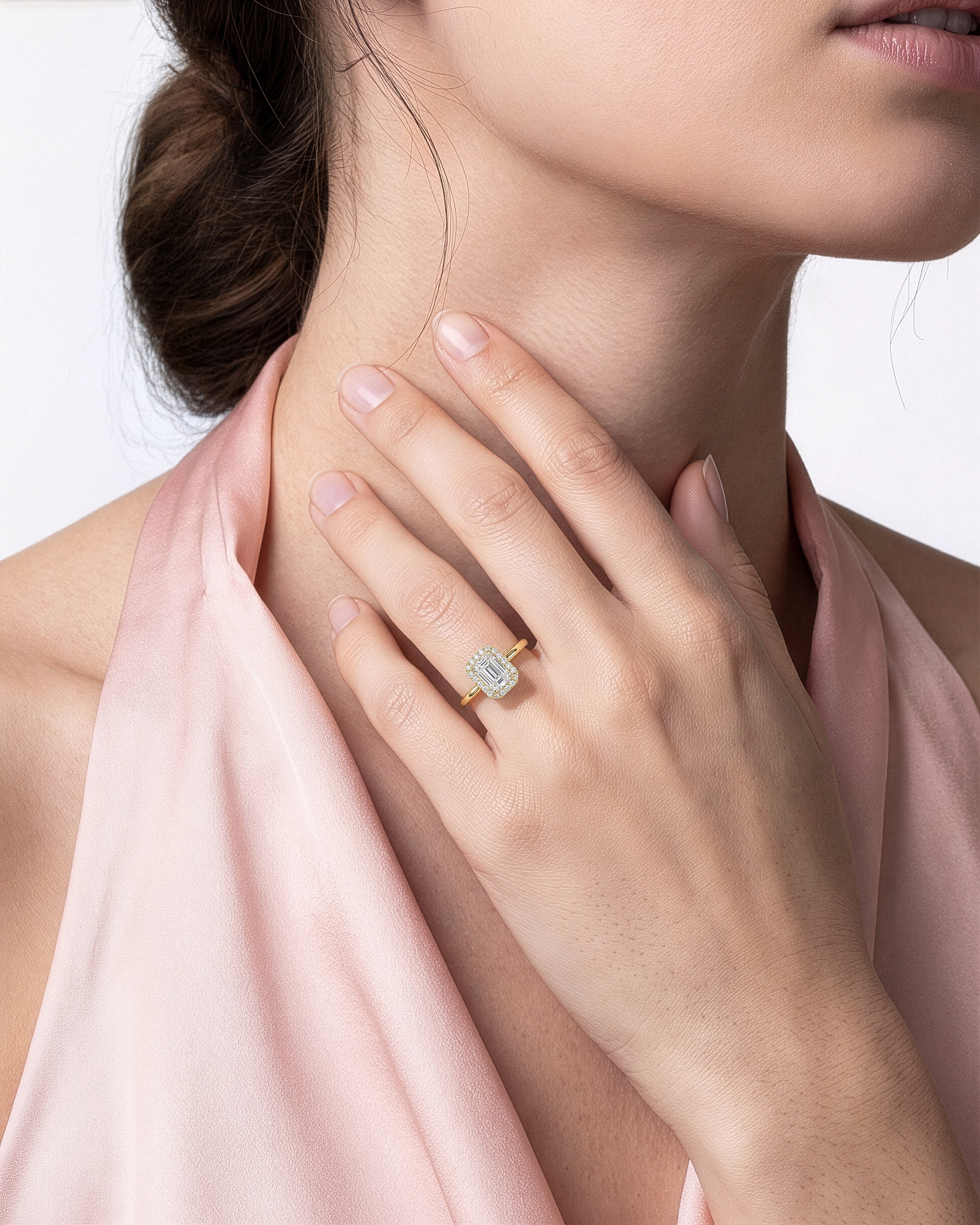 Emerald Halo Lab Grown Diamond Engagement Ring (1.50 CT)