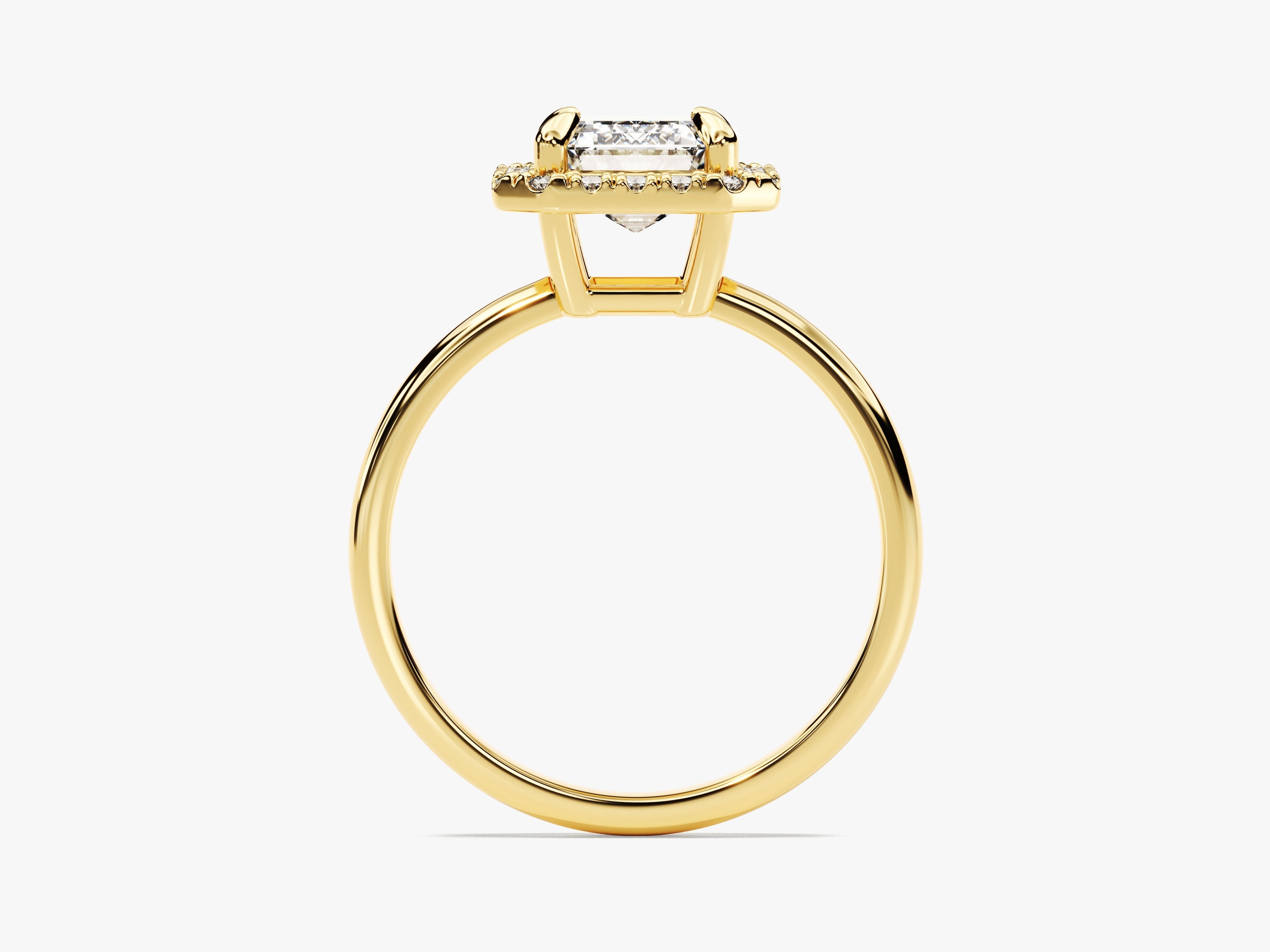 Labordiamant Verlobungsring im Smaragdschliff Halo (2.00 CT)