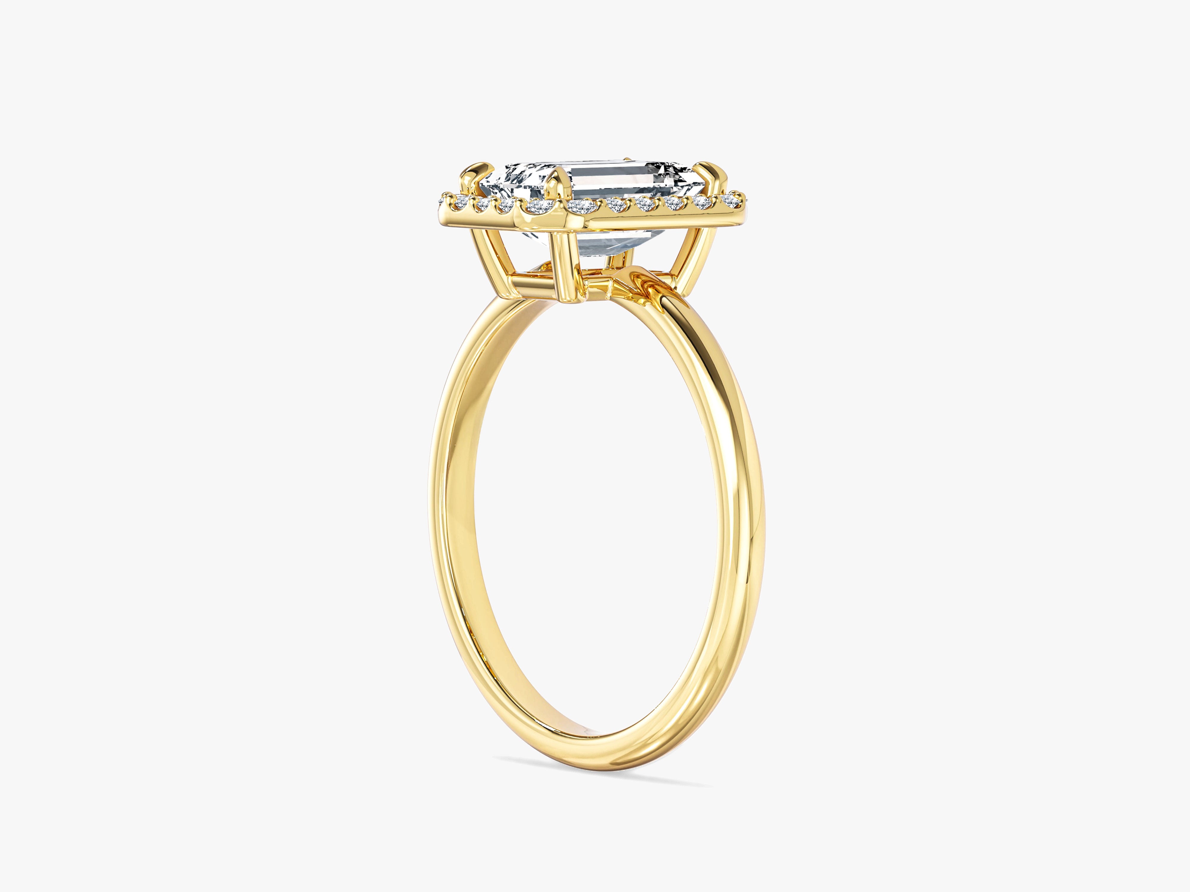 Labordiamant Verlobungsring im Smaragdschliff Halo (2.00 CT)