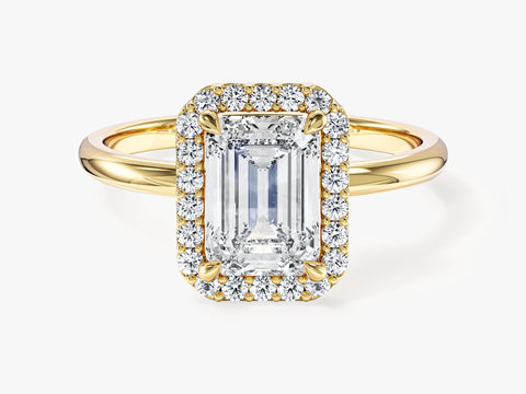Emerald Halo Moissanite Engagement Ring (2.00 CT)