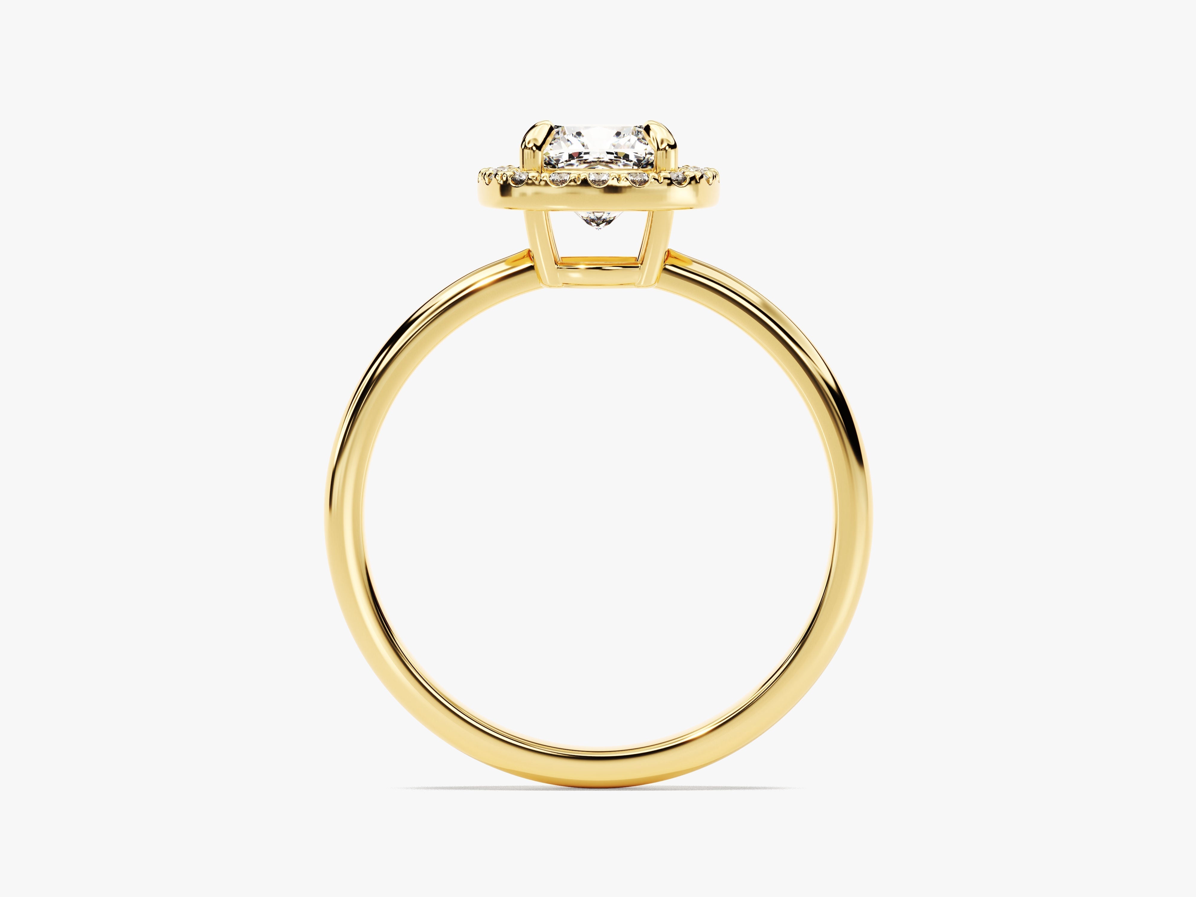 Moissanit Verlobungsring im Kissenschliff Halo (1.00 CT)