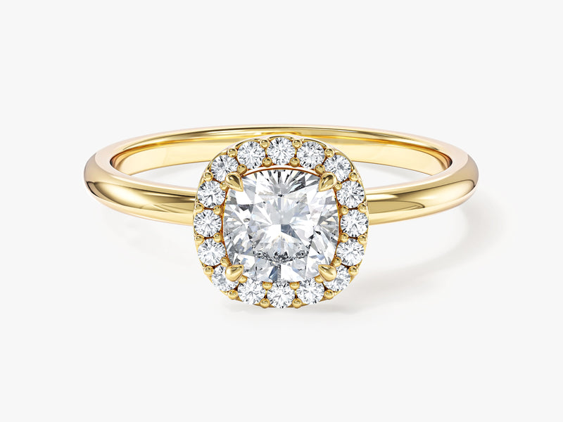 Labordiamant Verlobungsring im Kissenschliff Halo (1.00 CT)