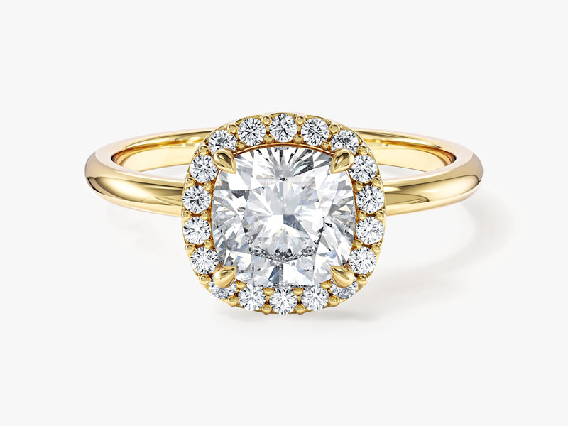 Moissanit Verlobungsring im Kissenschliff Halo (1,50 CT)