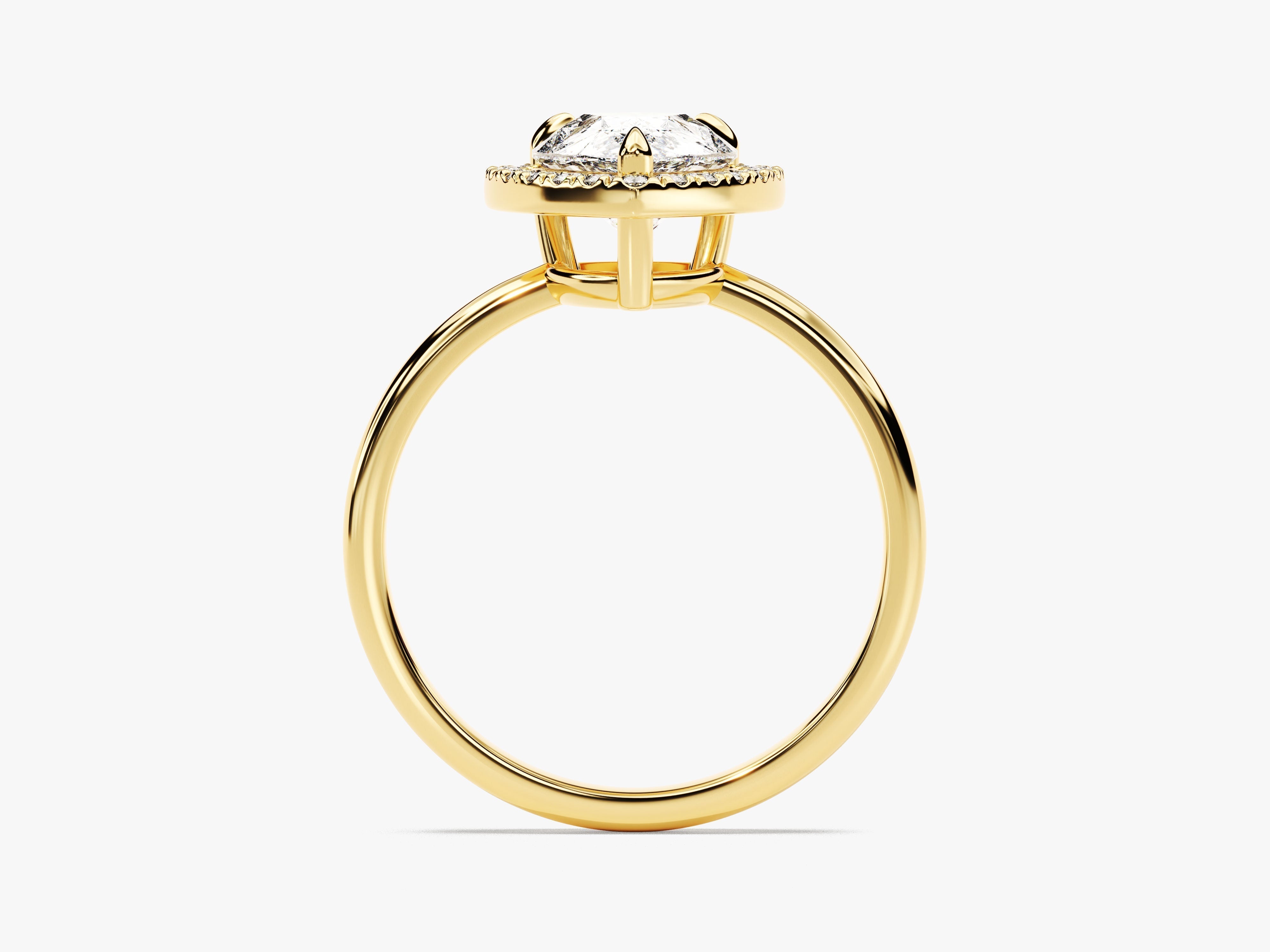 Labordiamant Verlobungsring im Tropfenschliff Halo (2.00 CT)