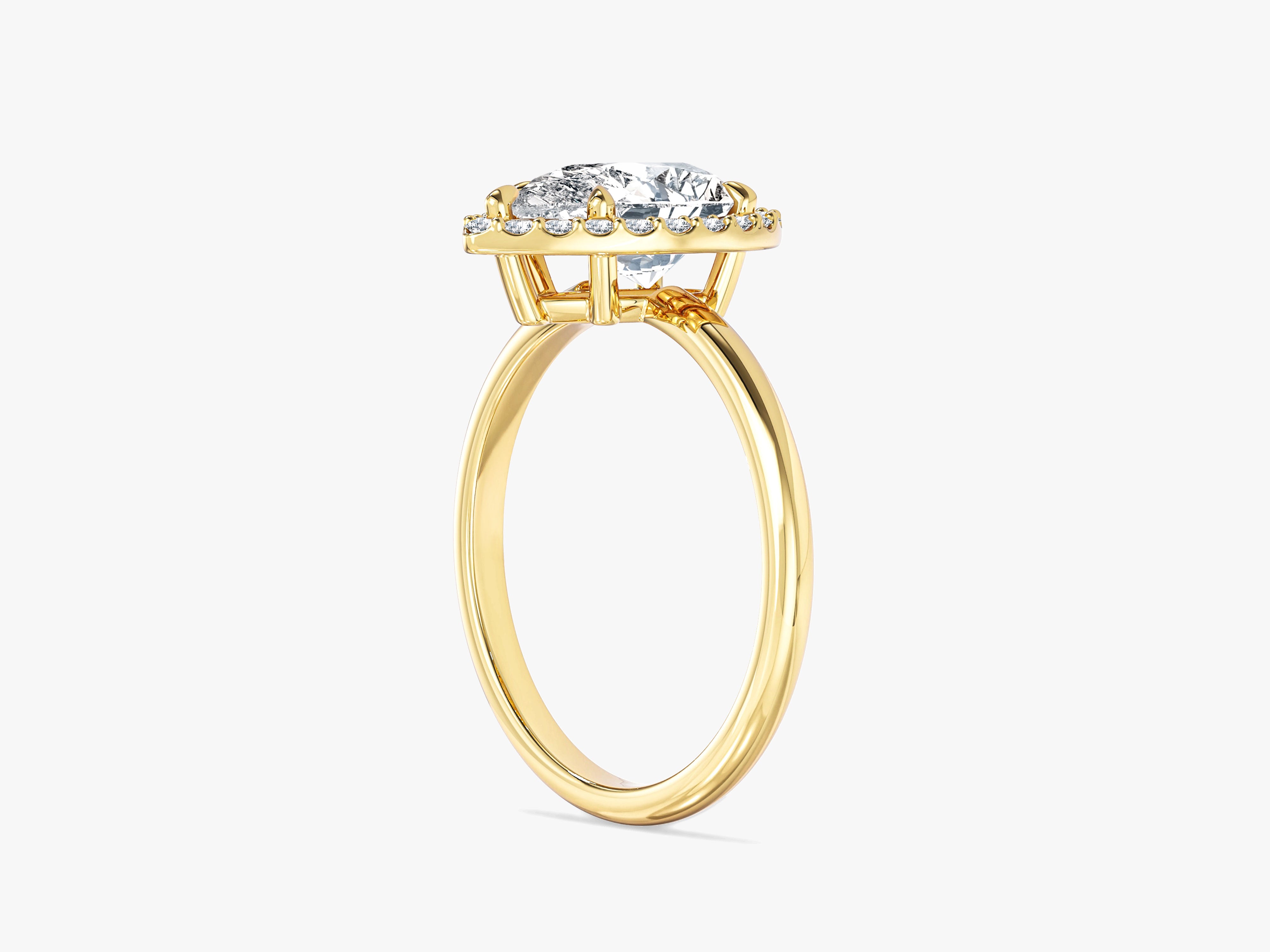 Pear Halo Lab Grown Diamond Engagement Ring (2.00 CT)