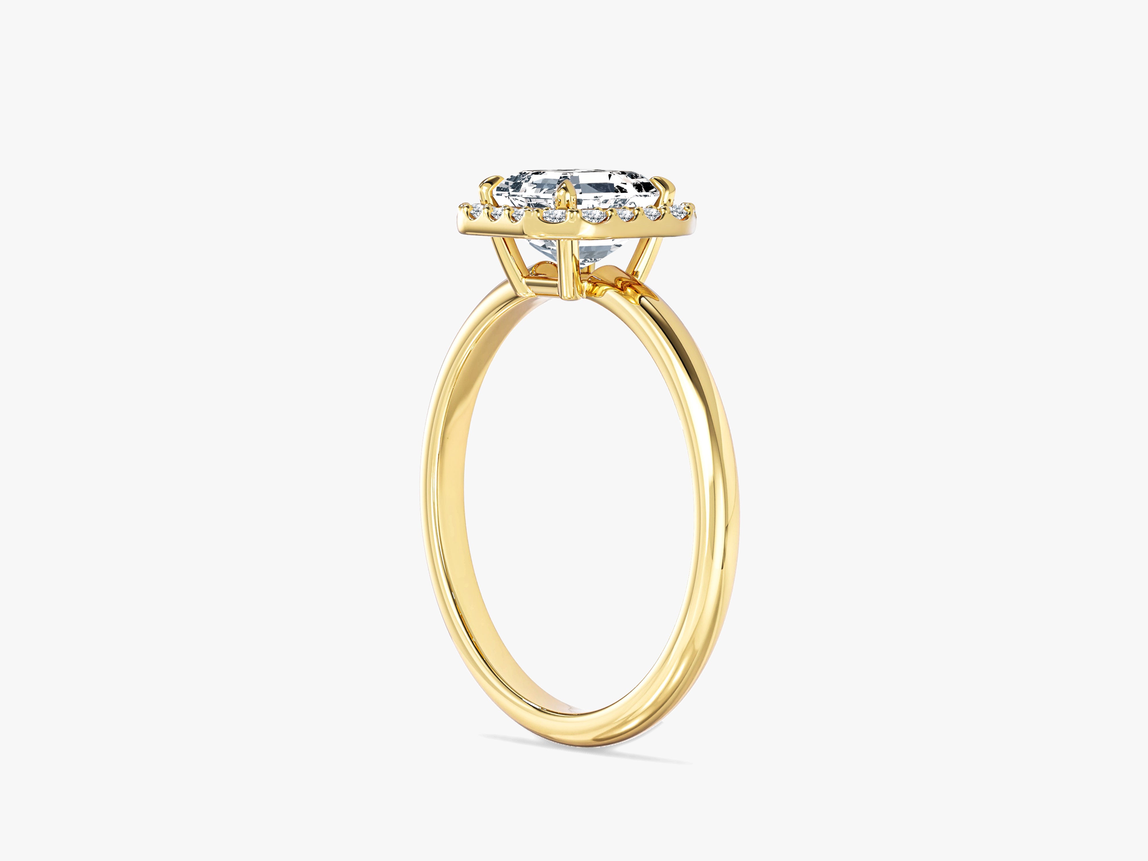 Labordiamant Verlobungsring im Asscherschliff Halo (1.00 CT)