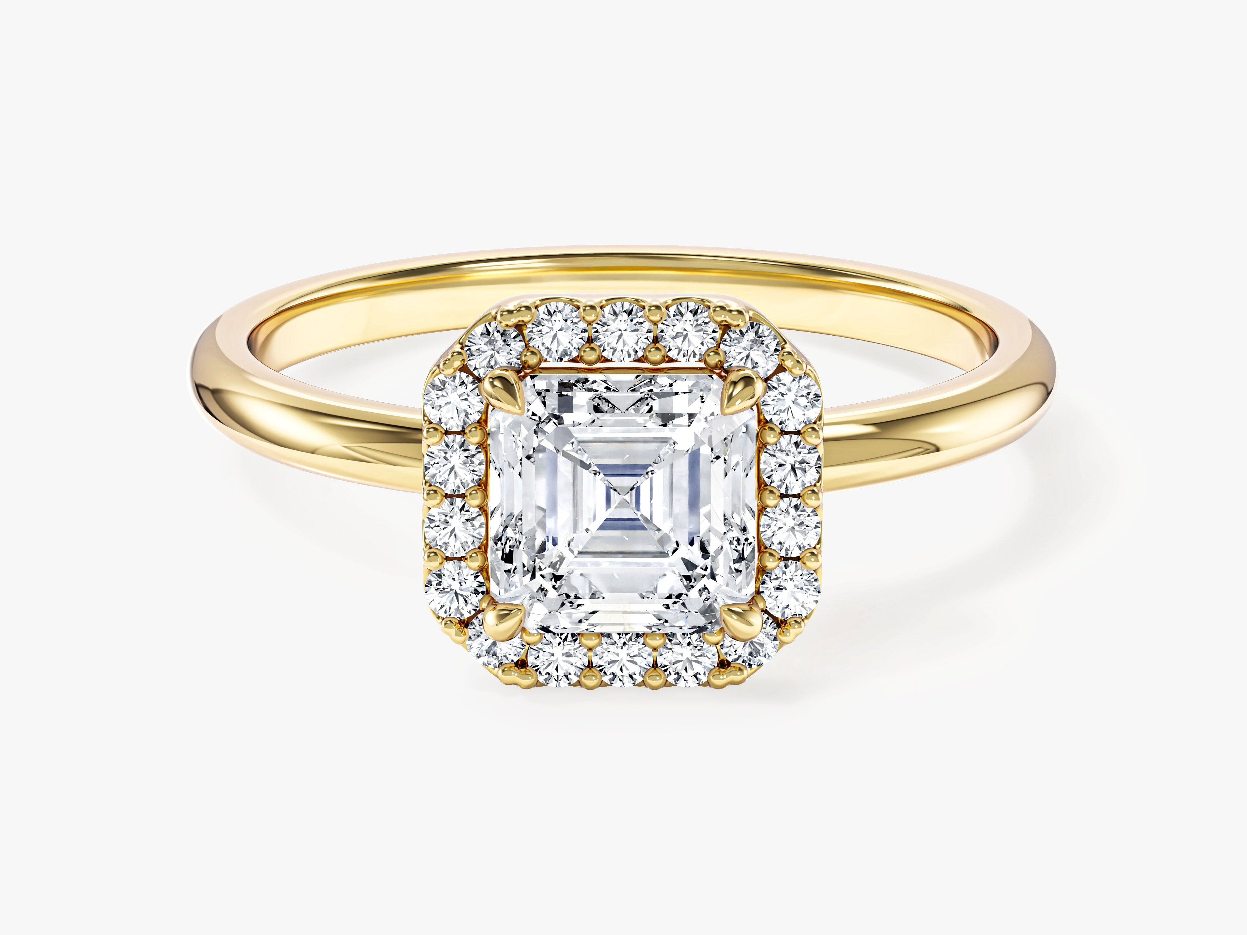 Labordiamant Verlobungsring im Asscherschliff Halo (1.00 CT)