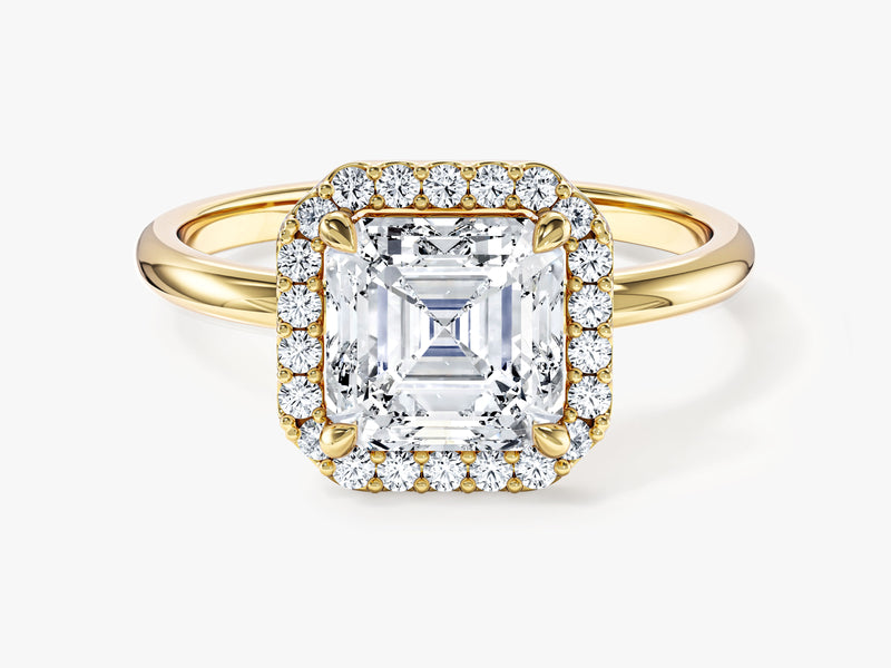 Asscher Halo Moissanite Engagement Ring (2.00 CT)
